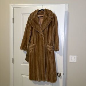 Luxurious Tan Faux Fur Coat